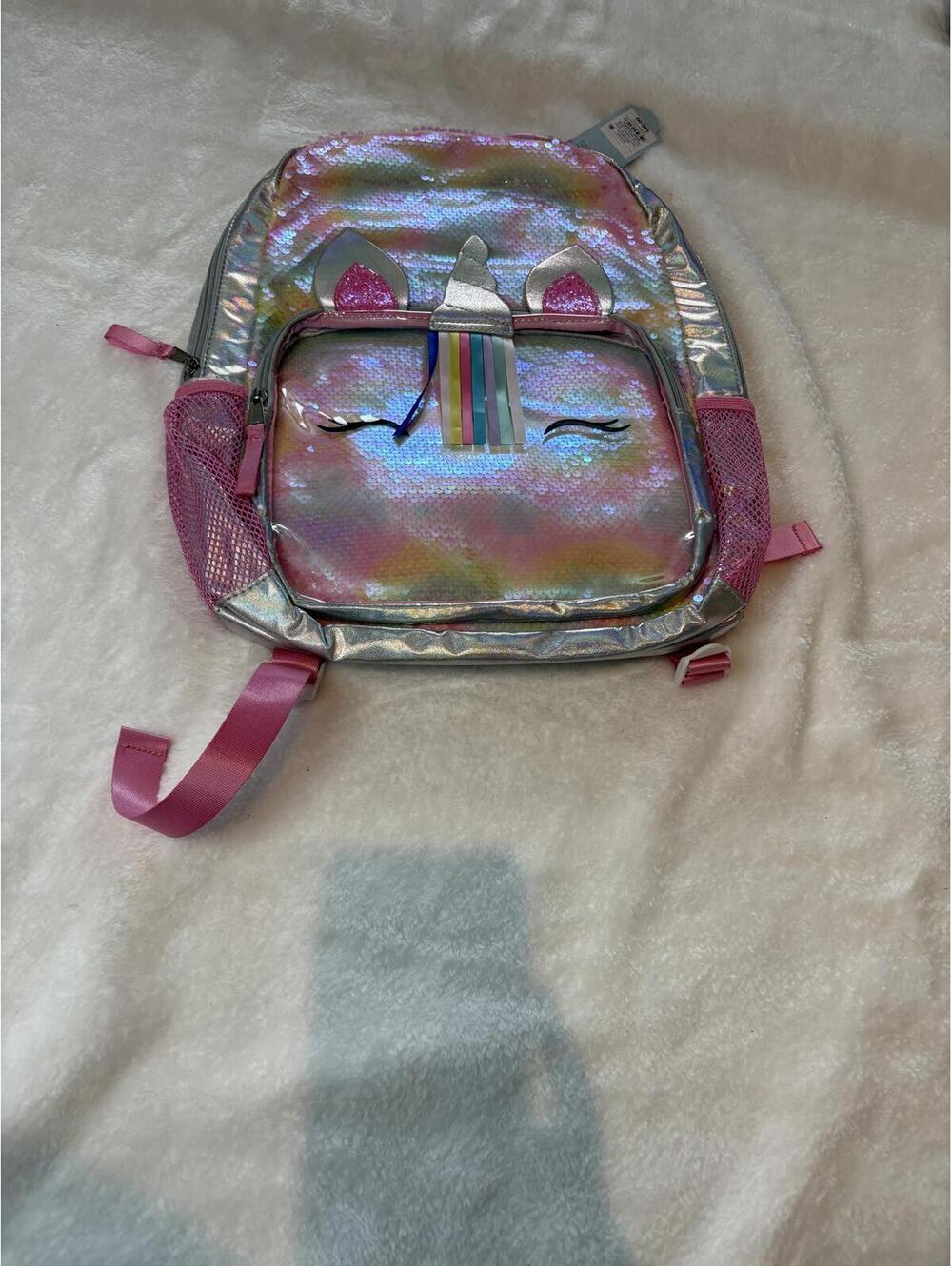 Justice Unicorn Backpack with Sequins and Rainbow Horn
